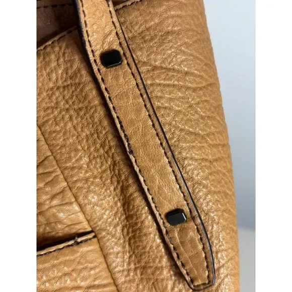 Authentic Kooba Tan Slouchy Leather Hobo Shoulder Bag with Belt Detail - Picture 7 of 9